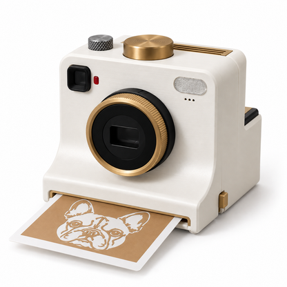 Foamie printing a bulldog stencil card