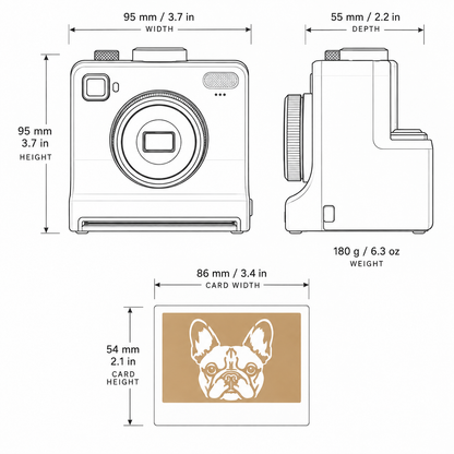 Foamie dimensions: 95mm wide, 95mm tall, 55mm deep, 180g