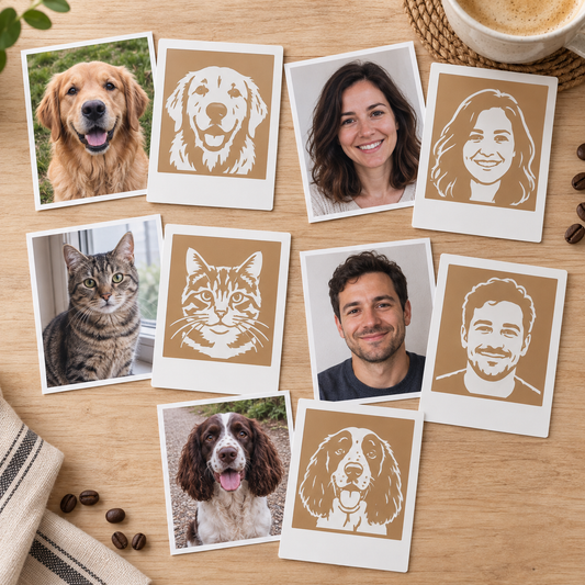 Custom Foamie stencil cards made from your own photos